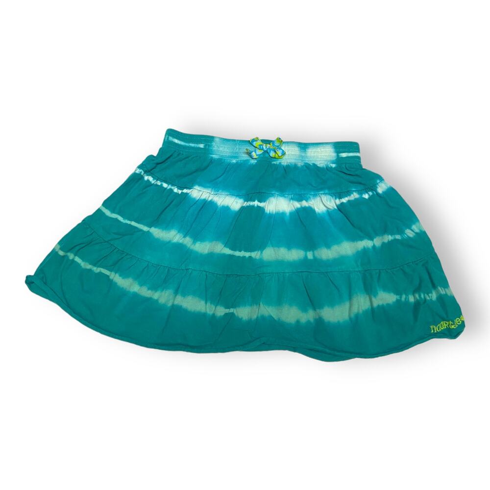 naartjie Girls Skirt Size 5 Years Teal Tiered Tie Dye Knit Summer 2014 Cotton